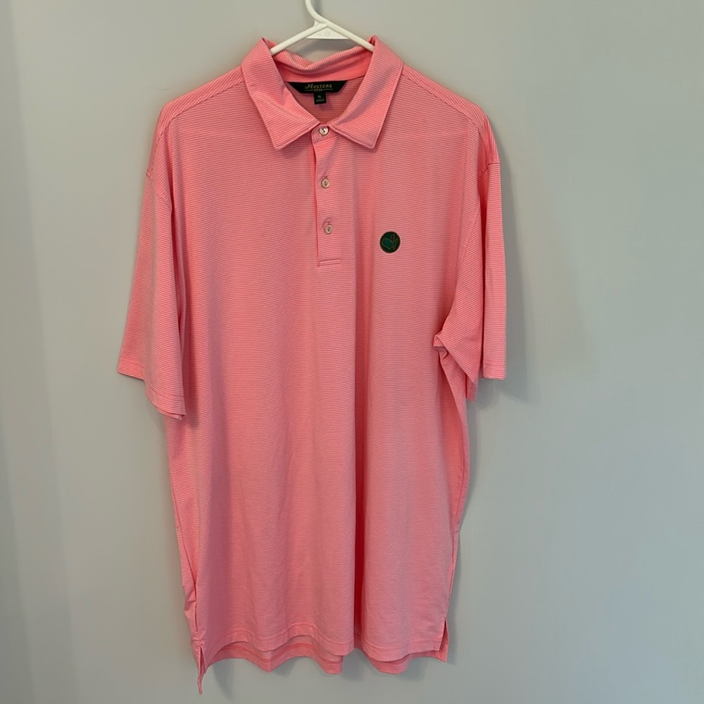 PETER MILLAR x MASTERS Polo Shirt pink and white Summer Comfort Golf Performance